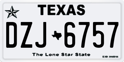 TX license plate DZJ6757