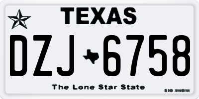 TX license plate DZJ6758