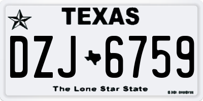 TX license plate DZJ6759