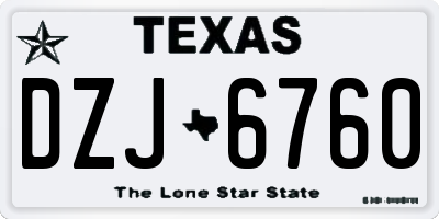 TX license plate DZJ6760