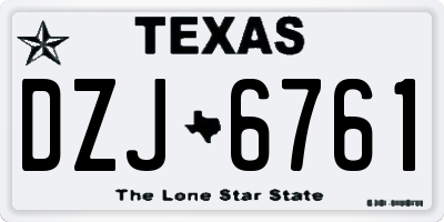 TX license plate DZJ6761