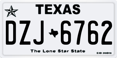 TX license plate DZJ6762