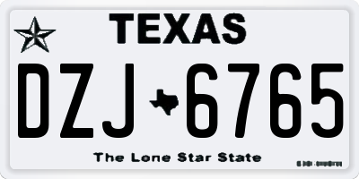 TX license plate DZJ6765