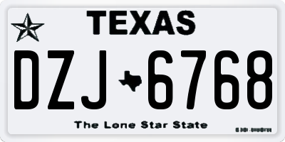TX license plate DZJ6768