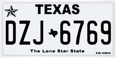 TX license plate DZJ6769