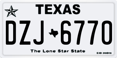 TX license plate DZJ6770