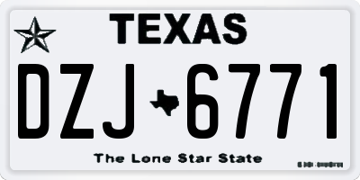 TX license plate DZJ6771