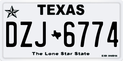 TX license plate DZJ6774