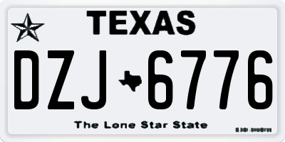 TX license plate DZJ6776