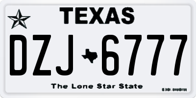 TX license plate DZJ6777