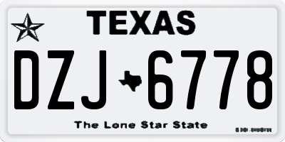 TX license plate DZJ6778