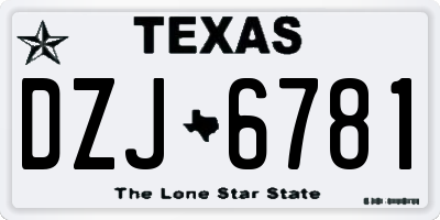 TX license plate DZJ6781