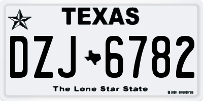 TX license plate DZJ6782