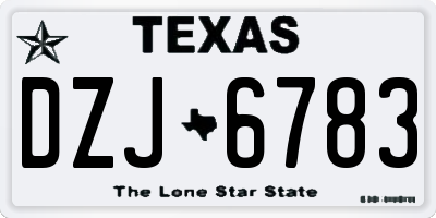 TX license plate DZJ6783