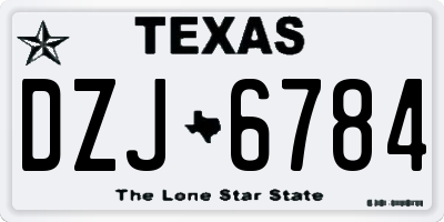 TX license plate DZJ6784