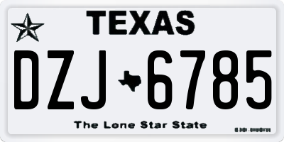 TX license plate DZJ6785