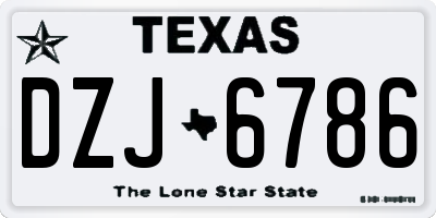 TX license plate DZJ6786