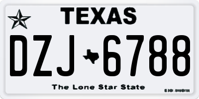 TX license plate DZJ6788