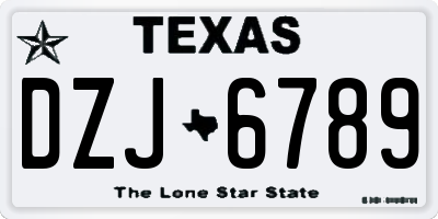 TX license plate DZJ6789