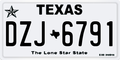 TX license plate DZJ6791