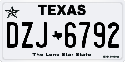 TX license plate DZJ6792