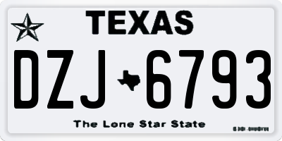 TX license plate DZJ6793