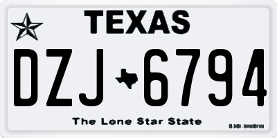 TX license plate DZJ6794