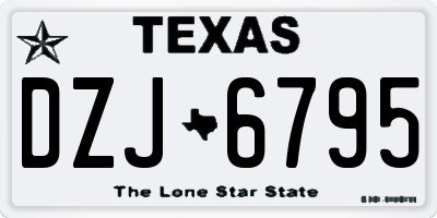 TX license plate DZJ6795