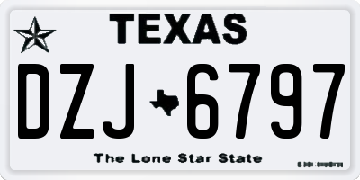 TX license plate DZJ6797