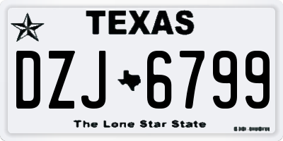 TX license plate DZJ6799