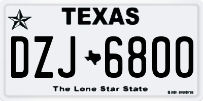 TX license plate DZJ6800