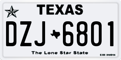 TX license plate DZJ6801