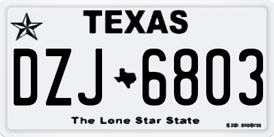 TX license plate DZJ6803