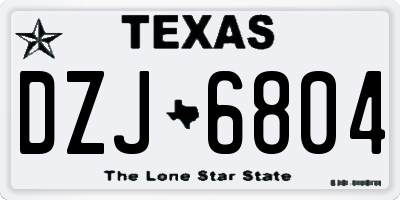 TX license plate DZJ6804