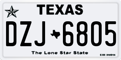 TX license plate DZJ6805