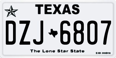 TX license plate DZJ6807