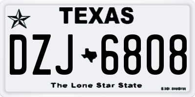 TX license plate DZJ6808