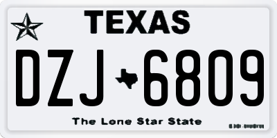 TX license plate DZJ6809