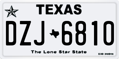 TX license plate DZJ6810