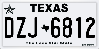 TX license plate DZJ6812