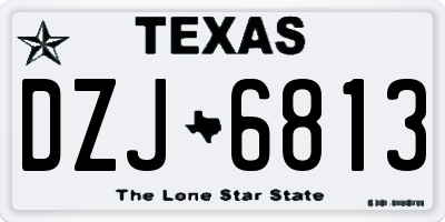TX license plate DZJ6813