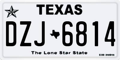 TX license plate DZJ6814