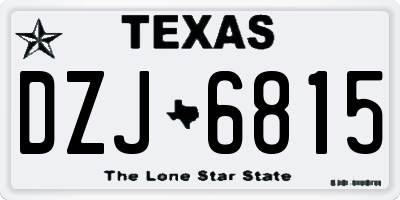 TX license plate DZJ6815