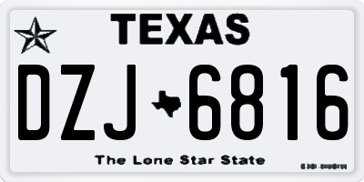 TX license plate DZJ6816