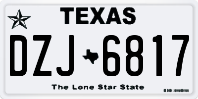 TX license plate DZJ6817