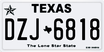 TX license plate DZJ6818