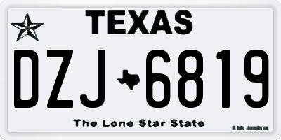 TX license plate DZJ6819