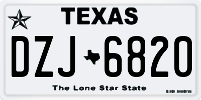 TX license plate DZJ6820