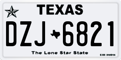 TX license plate DZJ6821