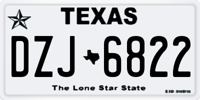 TX license plate DZJ6822